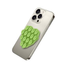 Celly, Ventosa a Forma di Cuore Per Telefono con Ventose in Silicone, Supporto Portacellulare Versatile, Colore Verde, 7,5 x 6 cm