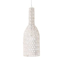 Lussiol 250273 - Candeeiro de teto (vime, 60 W, 15 cm de diâmetro, 60 cm de altura), branco