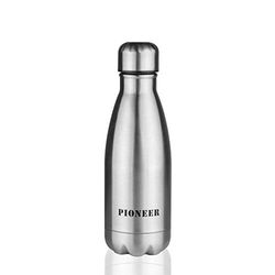 Pioneer PVB350 - Botella de acero inoxidable con aislamiento al vacío de doble pared para caliente/frío hasta 8 horas, sin BPA, reutilizable, 100% a prueba de fugas, 350 ml