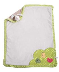 NICI Baby knuffeldeken met konijn 75x100 cm gekleurd - Knuffeldeken voor baby's en kinderen - zachte pluchen deken - warme deken voor meisjes en jongens