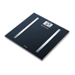 Sanitas SBF 72 - Báscula de diagnóstico con Bluetooth (medición de peso corporal, grasa, agua, masa ósea, calorías quemadas, IMC, aplicación de visión a largo plazo