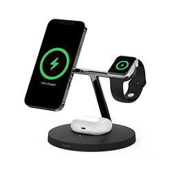 Belkin MagSafe 3 in 1 Wireless Charger, MagSafe Charging Station 15W Fast Charging for iPhone and AppleWatch, Charging AirPods Charging Station for iPhone 15, 14, 13, Apple Watch and AirPods