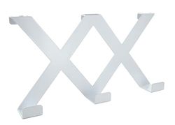 Cime Perchero en zigzag, colgante, acero, blanco, gancho de pared