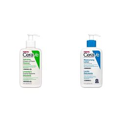 CeraVe Hydrating Cream-to-Foam Cleanser | 236ml/8oz | Removes Makeup and Cleanses with Hyaluronic Acid & Moisturising Lotion | 236ml/8oz | Daily Face & Body Moisturiser for Dry to Very Dry Skin