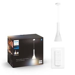 Philips Hue Explore vit (inkluderar ljuskälla och Hue Dimmer Switch): takpendel, E27 sockel, Philips Hue White Ambiance (6W), Zigbee & BT, röststyrning via Amazon Alexa, Google Home, Siri