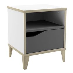 Table de Chevet & Nuit Enfant Blanc – Garçon & Fille – Produit Robuste Pour la Chambre des plus Petits – Fabriqué en France 37 x 33 x 43 CM