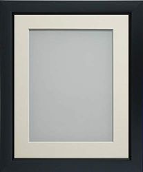 Frame Company Ainsworth Range Black 10x10 inch Picture Photo Frame with Ivory Mount for Image 8x8 inch * Choice of Sizes* Fitted with Real Glass