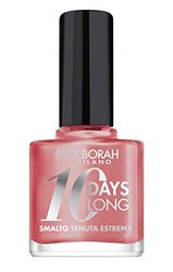 Deborah Esmalte 10 Days Long N.523 Pearly Peach, duración hasta 10 días sin retoques ni lámpara UV, para uñas nutridas y luminosas