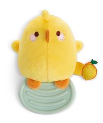 Bijtring Piu Piu 10cm geel - Knuffel voor baby's en peuters om te grijpen, knuffelen, ontdekken en in slaap mee te vallen