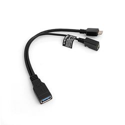 System-S OTG On The Go Host Cable 3 in 1 USB 3.0 Type A to Micro USB 3.0 and Micro USB 2.0 Data Cable 22 cm Y Cable