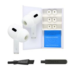 Comply Tappi auricolari in schiuma di alta qualità, compatibili con Apple AirPods Pro Gen 1 & 2., taglia S, nuova versione 2025 con strumento di smontaggio e pulizia, bianco, 3 paia, made in The USA