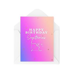 Zodiac Birthday Card - Happy Birthday Sagittarius - Fire Sign - Sagittarius Card - Sagittarius Birthday Card - Star Sign Cards - CBH1835