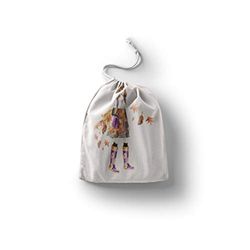 Bonamaison Impreso Algodón Bolsas con Cordón, Bolsa con Cordel para el Hogar y el Almacenamiento de Verduras, Bolso de Compras, Plegable, Ecologica, Reutilizables, Tamaño: 30x40 Cm
