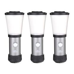 Cascade Mountain Tech Lot de 3 lanternes de poche LED étanches IPX4 de 500 lumens avec 3 modes d'éclairage pour une utilisation en extérieur et en urgence