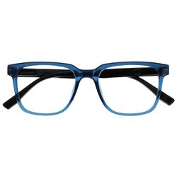 OPULIZE LEO Occhiali da lettura - Montatura rettangolare grande - Blu - Aste nere - Uomini Donne - Cerniere a molla - R55-3 - +1.50