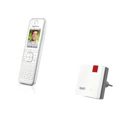 AVM FRITZ!Fon C6 DECT-comforttelefoon wit, Duitstalige versie, Wit & AVM FRITZ!Repeater 600 International Wi-Fi N MESH unit met tot 600 Mbit/s (2,4 GHz), WPS, design