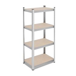 Relaxdays stellingkast, HBD: ca.138x60x40 cm 200 kg, verzinkt, staal, stellingrek kelder, garage, berging, modulaire opbergstelling, zilver