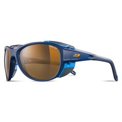 Julbo EXPLORER 2.0 gepolariseerde zonnebril voor volwassenen, uniseks, donkerblauw/fotochroom 2-4, Mat Donkerblauw/Cyaan, One size