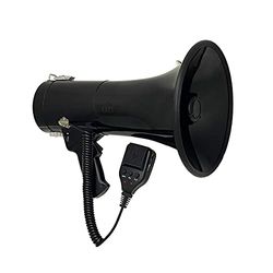 UZI UZI-MP-50W 50-Watt Megafoon met Siren, Verstelbaar Volume en Opname Afspelen, Zwart