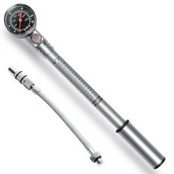 SKS GERMANY USP dämparpump (luftpump för AV-ventiler, precisionsmanometer, tryckdräneringsskruv, T-handtag, tätningssystem, max. Tryck: 22 bar/315 PSI), silver