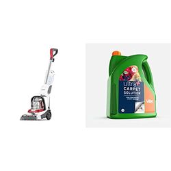 Vax 1-1-142472 Compact Power Plus Carpet Cleaner, White/Red & 1-9-142065 Ultra+ 4L Carpet Cleaner Solution, Green