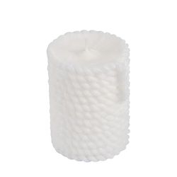 Homéa, Kaars, touwtje, Ø 6,2 x H 8,3 cm, blauw golf, kleur: wit