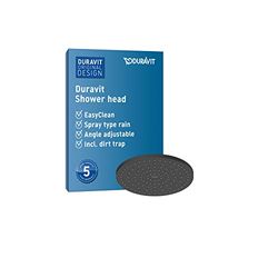 Duravit Universal Soffione doccia, Doccia soffione con getto Rain, Doccia soffione rotondo (Ø 250 mm), Soffione con angolo di inclinazione regolabile, Doccia a pioggia, nero opaco