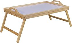 Folding Wooden Bed Tray Lap, Serving, Breakfast in Bed, Bed Tray Table for Eating or Work Use Laptops, do Puzzles and Read With Folding Legs and Flat Tray Use on Beds or on your Lap on Chairs