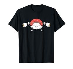 Divertente sushi squat bilanciere sollevamento pesi palestra allenamento Maglietta