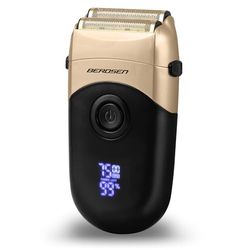 Berdsen Men's Electric Foil Shaver Electric Shaver Precision Razor LCD Black Gold