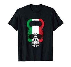 Colors of Italy Skull Kettlebell Sollevamento Pesi Art Maglietta