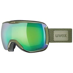 uvex downhill 2100 CV planet - skibril voor dames en heren - contrastverhogend - condensvrij - croco matt/green-green - one size