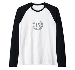 13 camiseta 13 sudadera con capucha el número 13, funda para teléfono móvil 13 en corona Camiseta Manga Raglan