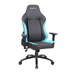 Newskill Professionell Akeron Desktop Gaming stol, Andningsbart PU-läder Justerbar höjd, 180º, Gas Kolv Klass 4, 3D-justerbara armstöd, Lumbar och Cervikal kudde, Blå