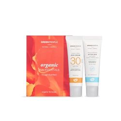 Green People Organic Sun Cream Travel Pack - Mini Set - SPF30 + Repellente per insetti doposole - Sicuro per la barriera corallina, senza sostanze chimiche