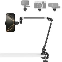 Neewer Bras Magique Articulé 30" avec Super Clamp,Support Bureau Caméra avec Filetage 1/4" 3/8" pour Arri,Griffe Froide et Support Téléphone avec iPhone DSLR Action Camera Video Light,UA056