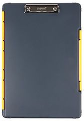 Dexas XL Slimcase 2 Klemmbrett zur Aufbewahrung, legale Größe, Kunststoff, Grau mit gelbem Clip, 15.5" x 10.5"