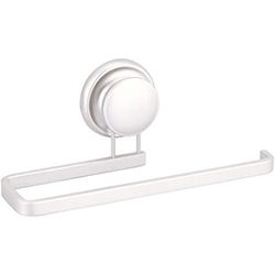 MSV Mega Suction Towel Rail in Aluminium, White, Single
