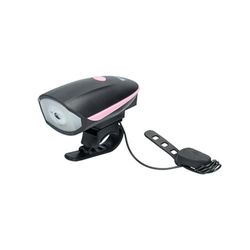 TM Electron PBA-006 TMTOR014P Luce LED da 3 W, 250 lm e 4 modalità per Bicicletta con clacson Elettrico, Colore: Rosa, Standard