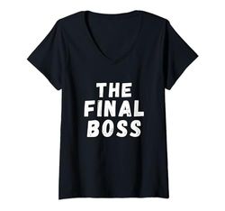 Mujer EL JEFE FINAL, ROCK, WRESTLING, ROCK FINAL BOSS GAMER Camiseta Cuello V