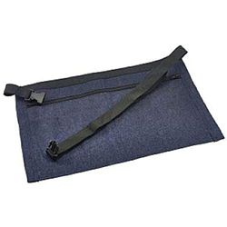 Genware Blue Denim Money Apron, 450mm Length, 340mm Width, 2 Zipped & 2 Open Pockets