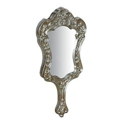 Biscottini Miroir à Main 20x4x38 cm en Bois | Miroir Portable décoratif et Miroir de Maquillage Fille et Fille | Miroir de Coiffure Portable