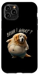 Carcasa para iPhone 11 Pro Diseño divertido del arte del perro Golden Retriever gordo