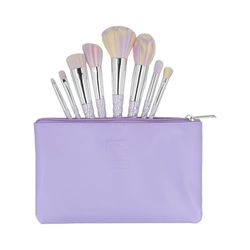 Ilu - Set de Pinceaux Maquillage Licorne 8 Pièces Avec Pochette Vegan Pinceaux Synthétiques Doux Pour Peau Sensible Accessoires Beauté Visage et Yeux Blush Fond de Teint Fard à Paupières
