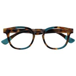 OPULIZE Ava Gafas de Lectura Montura Redonda Favorecedora Marrón Carey Turquesa Lentes Resistentes a Arañazos Bisagras de Muelle Unisex Hombre Mujer R62-Q +3.00