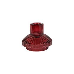 Talking Tables Burgundy Glass Candlestick Holder Small Ribbed Candle Stand Dinner Candles,Home Décor,Accessories,Table Decorations,Indoor or Outdoor Dinner Party,Birthday,Wedding FOREST-HOLD-SML-BUR