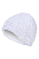 Fashy Bonnet de Bain à Volants pour Femme - Blanc