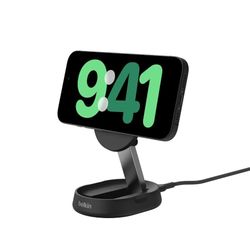 Belkin BoostCharge Pro chargeur sans fil magnétique et pliable, chargeur Qi2 15W, support de recharge Qi2, chargeur induction compatible MagSafe, pour Apple iPhone 16/15/14, AirPods Pro, noir