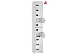 10 Door Tablet Charging Locker, White, Cam Lock