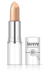 lavera Cream Glow pomadka do ust Peachy Nude 04 – intensywny kolor – błyszczące wykończenie – wysoki komfort noszenia – trwałość do 6 godzin – wegańska – naturalny kosmetyk (1 x 18 g)